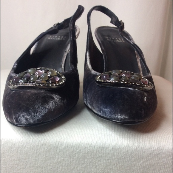 Stuart Weitzman velvet slingback heels Sz 7 1/2 M - Picture 13 of 15